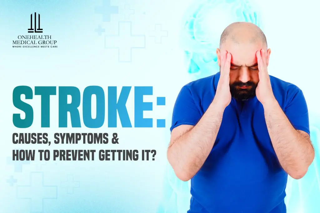 A man holding his head in pain as he has been affected by stroke